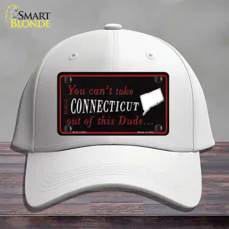 HAT21-MLP-11261 Connecticut Dude Novelty License Plate Hat, Cotton - White