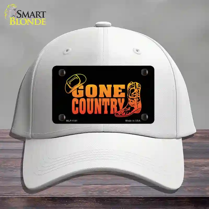 HAT21-MLP-1141 Gone Country Novelty License Plate Hat, Cotton - White