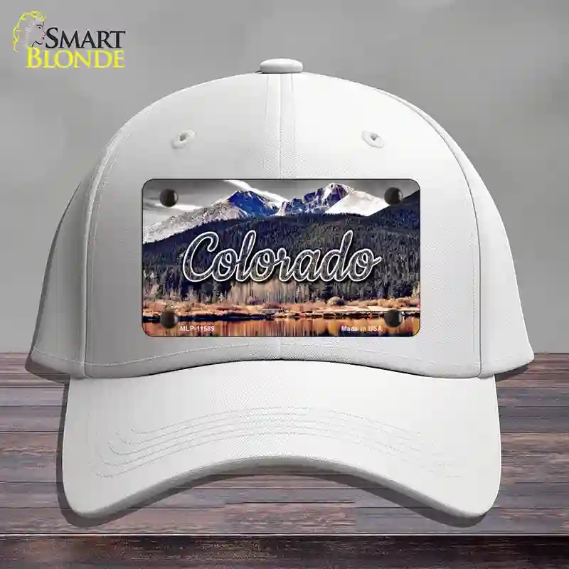 HAT21-MLP-11589 Colorado Forest & Mountains State Novelty License Plate Hat, Cotton - White