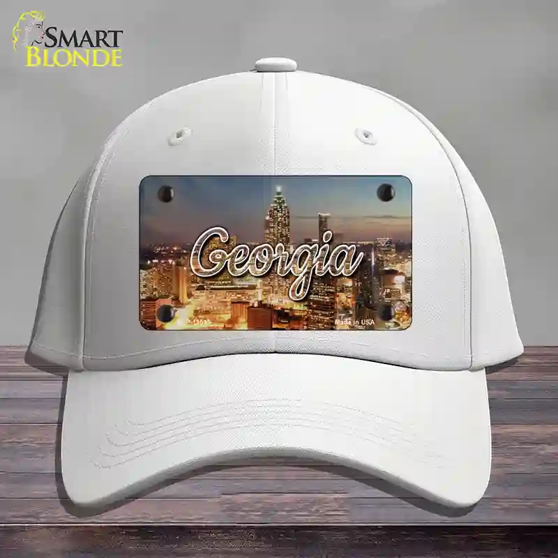 HAT21-MLP-11593 Georgia City Lights State Novelty License Plate Hat, Cotton - White