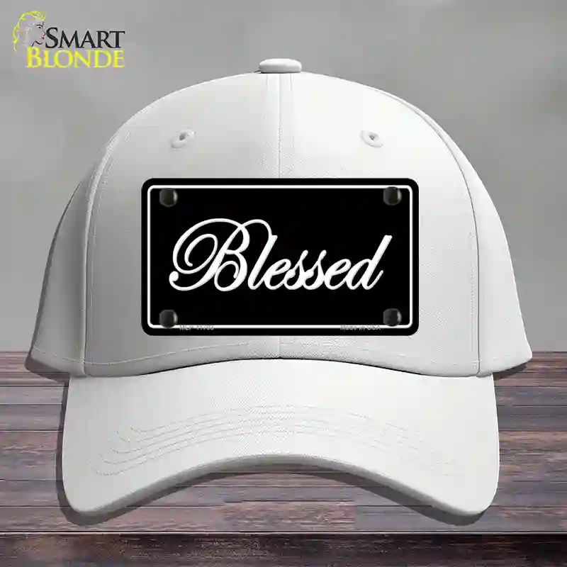 HAT21-MLP-11703 Blessed Black Novelty License Plate Hat, Cotton - White