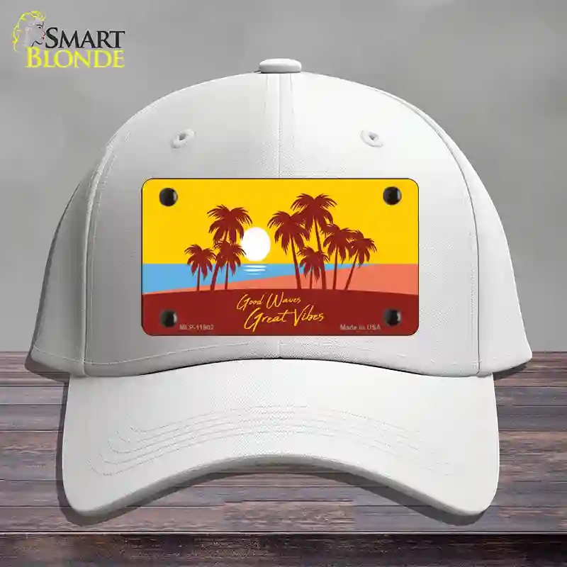 HAT21-MLP-11902 Good Waves Great Novelty License Plate Hat, Cotton - White
