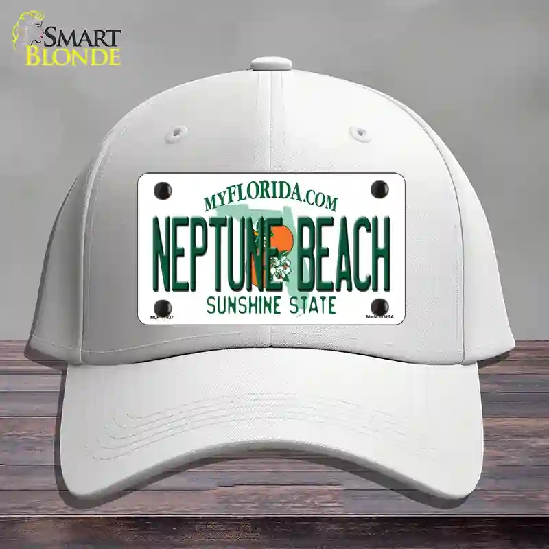 HAT21-MLP-11927 Florida Neptune Beach Novelty License Plate Hat, Cotton - White