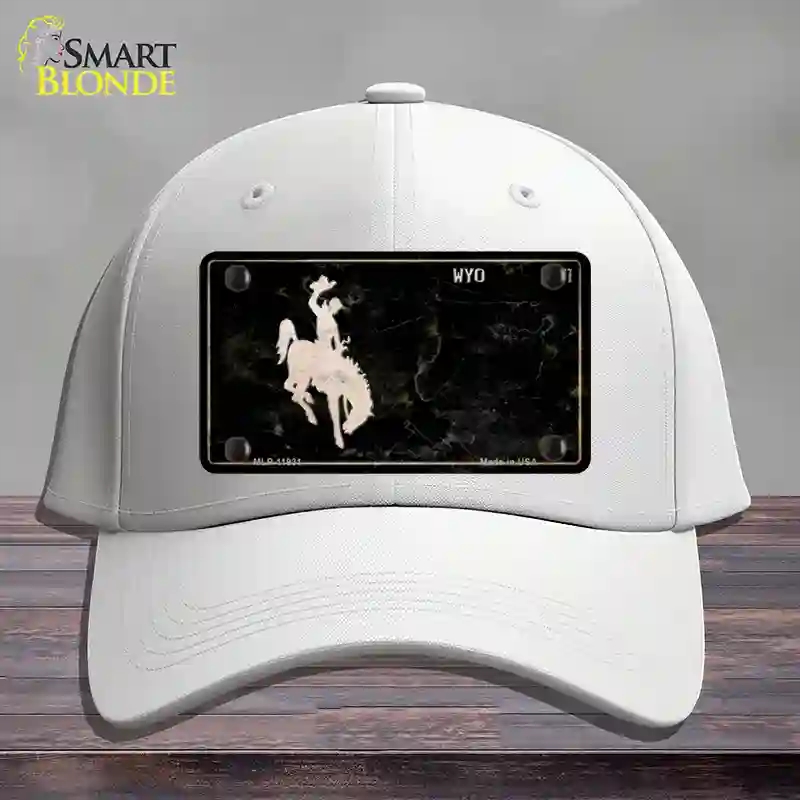 HAT21-MLP-11931 Wyoming Black Rusty Novelty License Plate Hat, Cotton - White