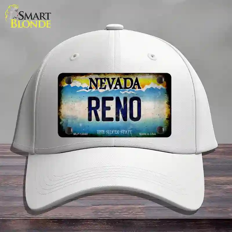 HAT21-MLP-12068 Nevada Reno Novelty License Plate Hat, Cotton - White