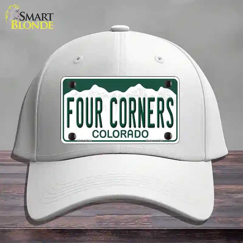HAT21-MLP-12144 Four Corners Colorado Novelty License Plate Hat, Cotton - White