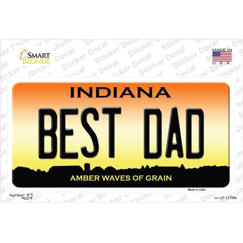 LP-11799s-M Best Dad Indiana Novelty Sticker Decal, Medium