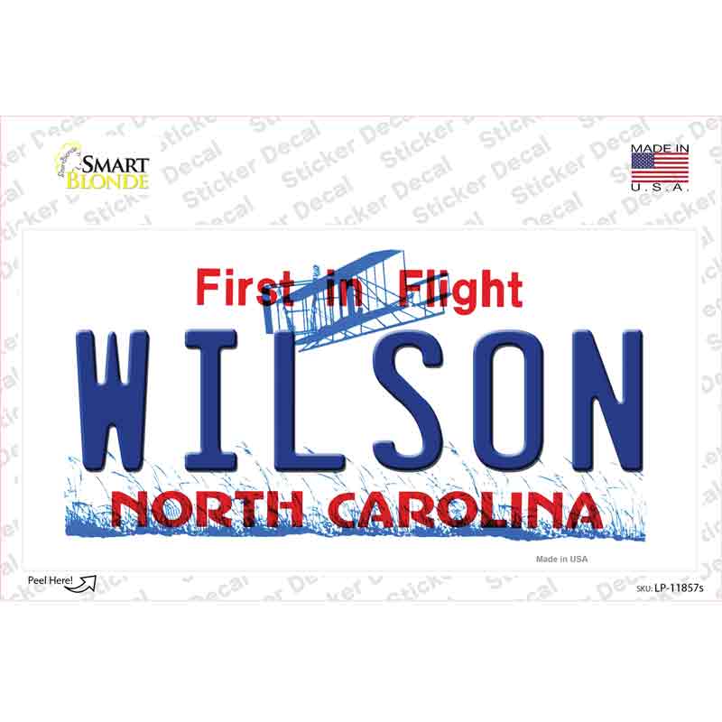 LP-11857s-M Wilson North Carolina Novelty Sticker Decal, Medium