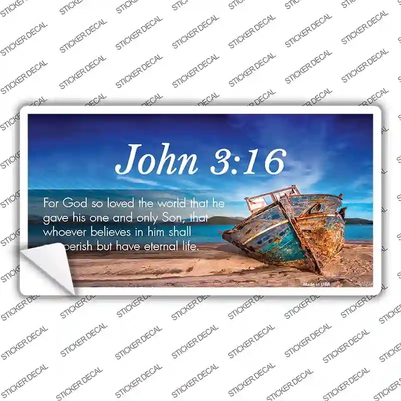 LP-11868s-L John 3 16 Beach Novelty Sticker Decal, Large