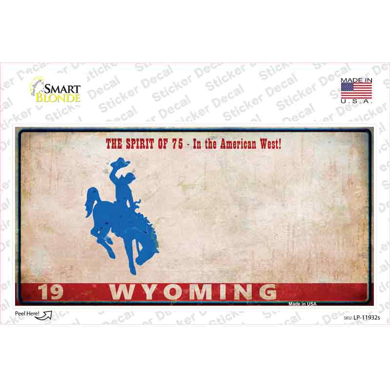 LP-11932s-M Wyoming Rusty Novelty Sticker Decal, Medium