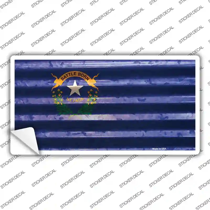 LP-11969s-S Nevada Corrugated Flag Novelty Sticker Decal, Small
