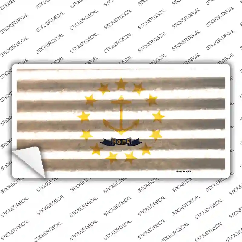 LP-11980s-L Rhode Island Corrugated Flag Novelty Sticker Decal, Large