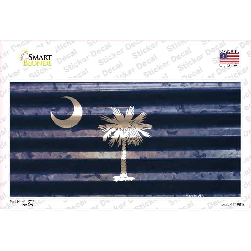 LP-11981s-M South Carolina Corrugated Flag Novelty Sticker Decal, Medium