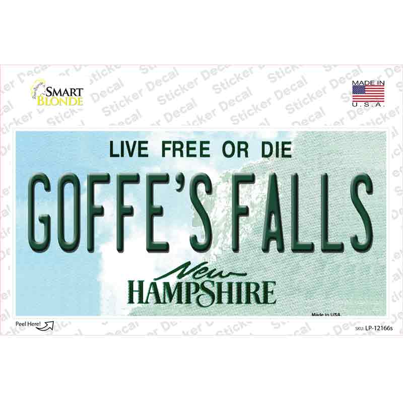 LP-12166s-M Goffes Falls   Hampshire Novelty Sticker Decal, Medium