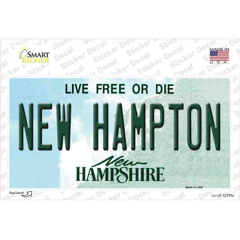 LP-12195s-M   Hampton   Hampshire Novelty Sticker Decal, Medium