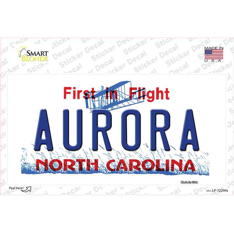 LP-12294s-M North Carolina Aurora Novelty Sticker Decal, Medium