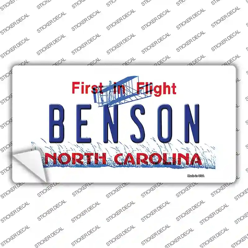 LP-12300s-S North Carolina Benson Novelty Sticker Decal, Small