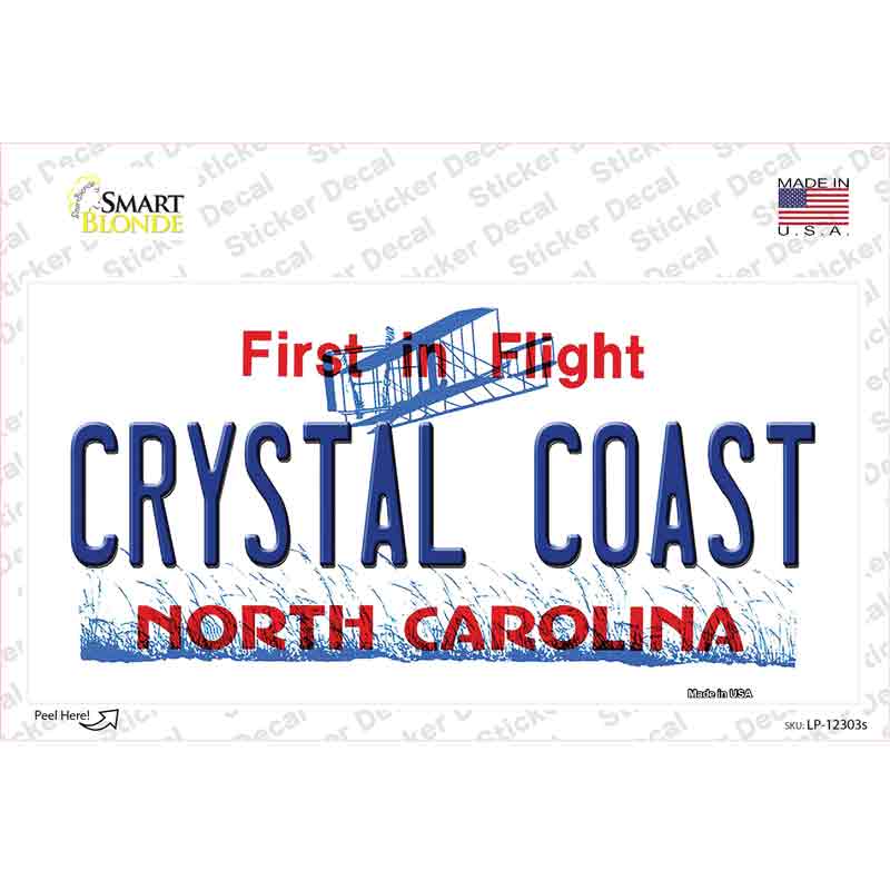 LP-12303s-M North Carolina Crystal Coast Novelty Sticker Decal, Medium