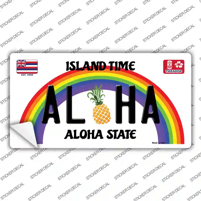 LP-12546s-L Aloha Pineapple Hawaii Novelty Sticker Decal, Large