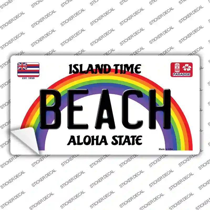 LP-12554s-XL Beach Hawaii Novelty Sticker Decal, Extra Large