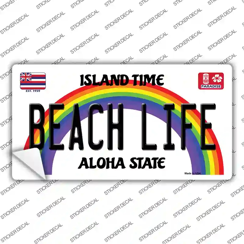 LP-12565s-XL Beach Life Hawaii Novelty Sticker Decal, Extra Large
