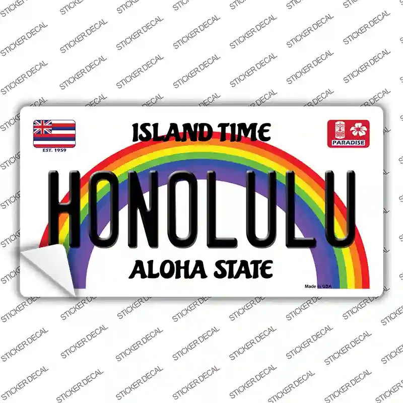 LP-12569s-S Honolulu Hawaii Novelty Sticker Decal, Small