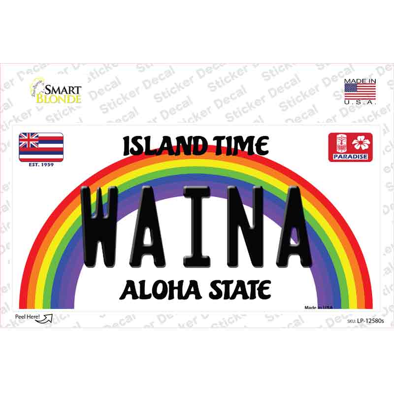 LP-12580s-M Waina Hawaii Novelty Sticker Decal, Medium