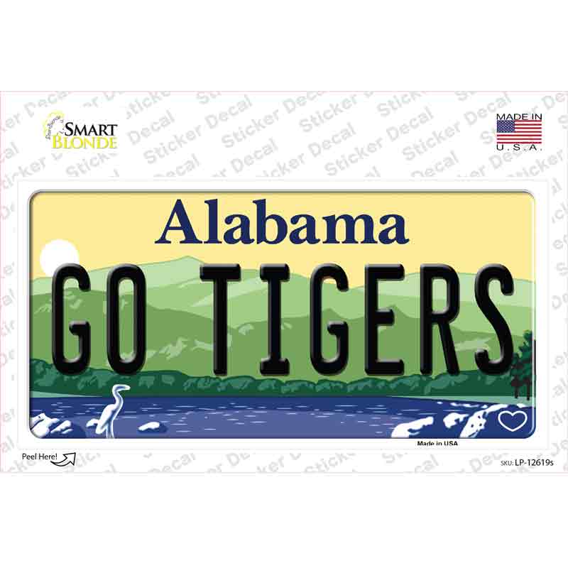 LP-12619s-M Go Tigers Alabama Novelty Sticker Decal, Medium