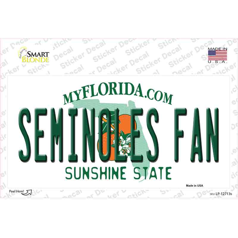 LP-12713s-M Seminoles Fan Novelty Sticker Decal, Medium