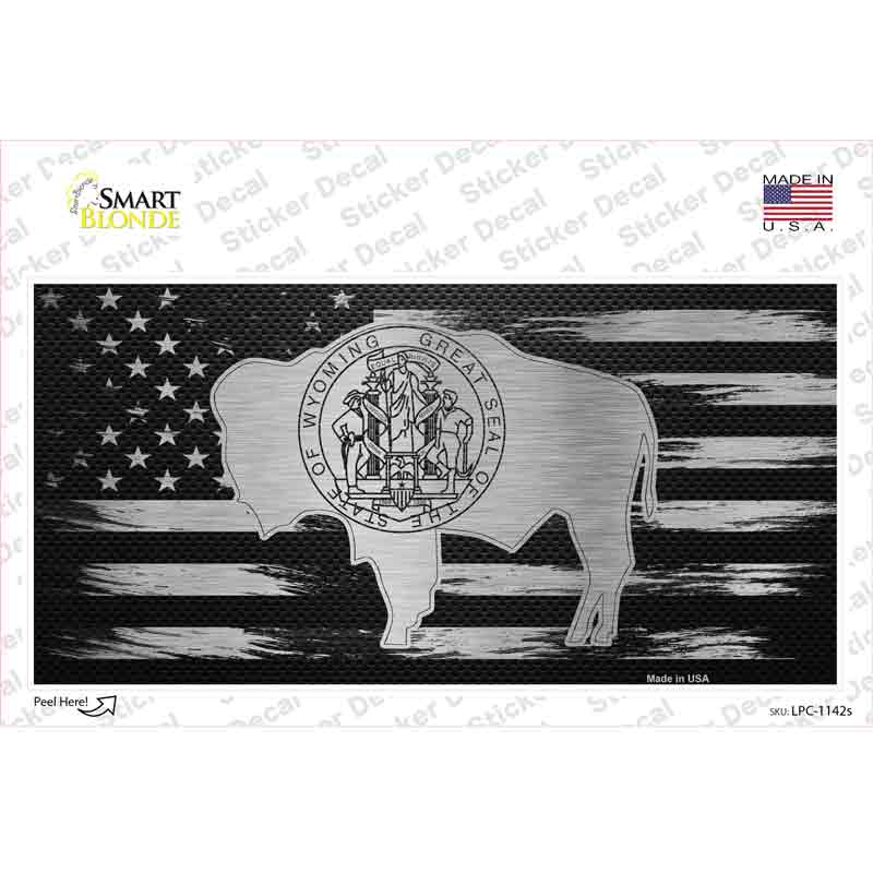 LPC-1142s-M Wyoming Carbon Fiber Novelty Sticker Decal, Medium