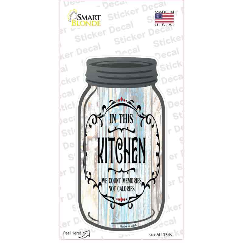 MJ-134s-M We Count Memories Novelty Mason Jar Sticker Decal, Medium