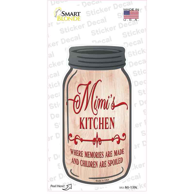 MJ-139s-M Mimis Kitchen Spoil Novelty Mason Jar Sticker Decal, Medium