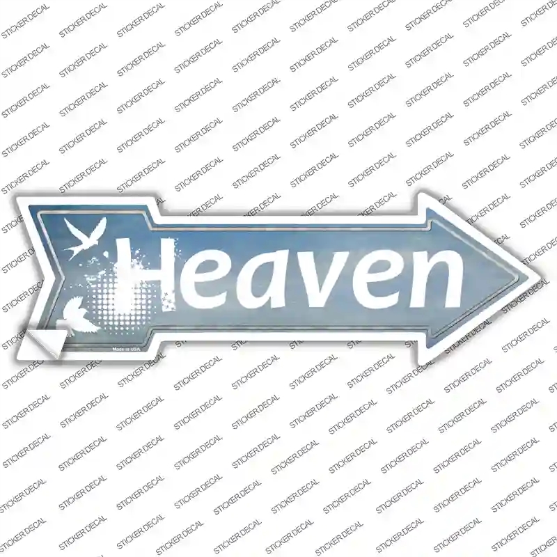 A-185s-L Heaven Novelty Arrow Sticker Decal, Large