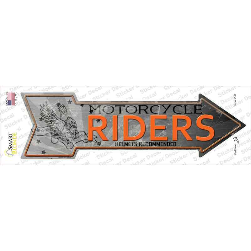 A-251s-M Motorcycle Riders Novelty Arrow Sticker Decal, Medium