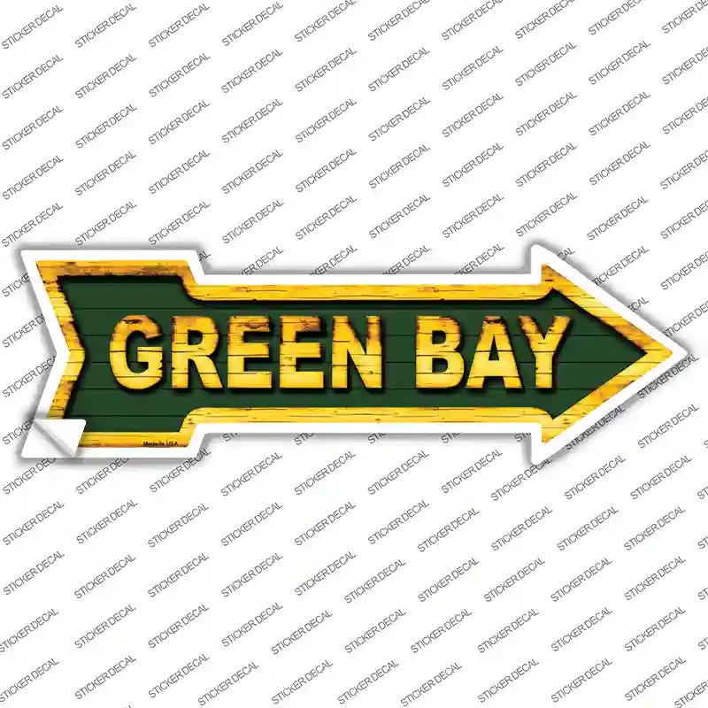 A-325s-XL Green Bay Novelty Arrow Sticker Decal, Extra Large