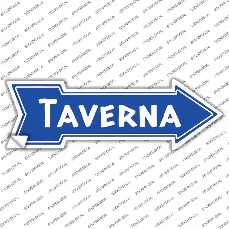 A-764s-XL Taverna Blue Novelty Arrow Sticker Decal, Extra Large