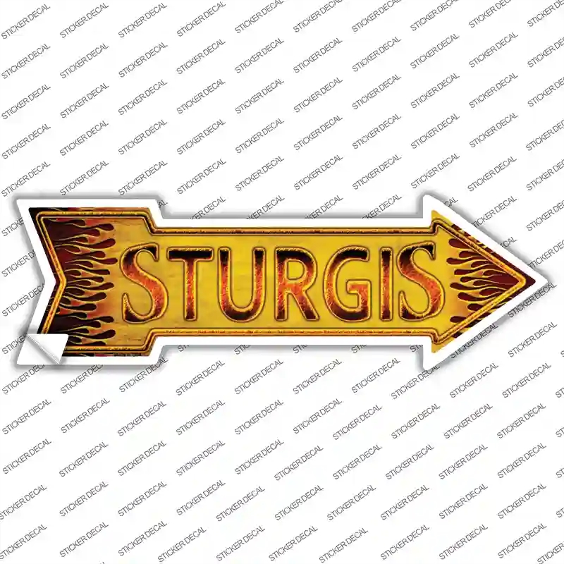 A-155s-S Sturgis Novelty Arrow Sticker Decal, Small
