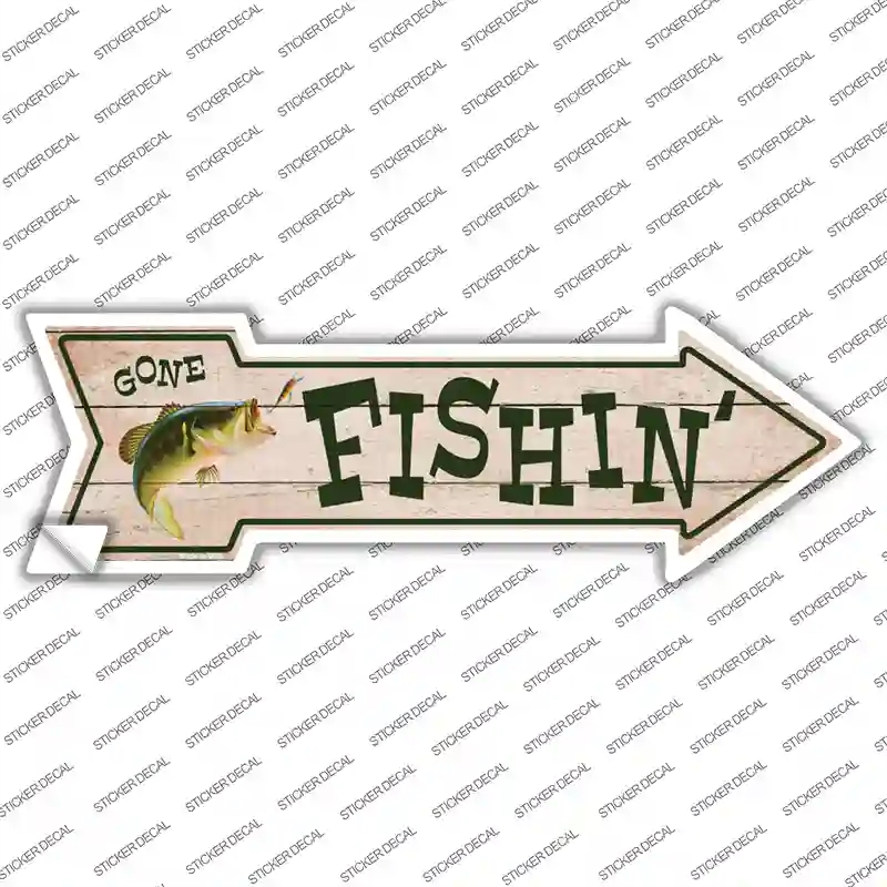 A-166s-S Fishing Novelty Arrow Sticker Decal, Small