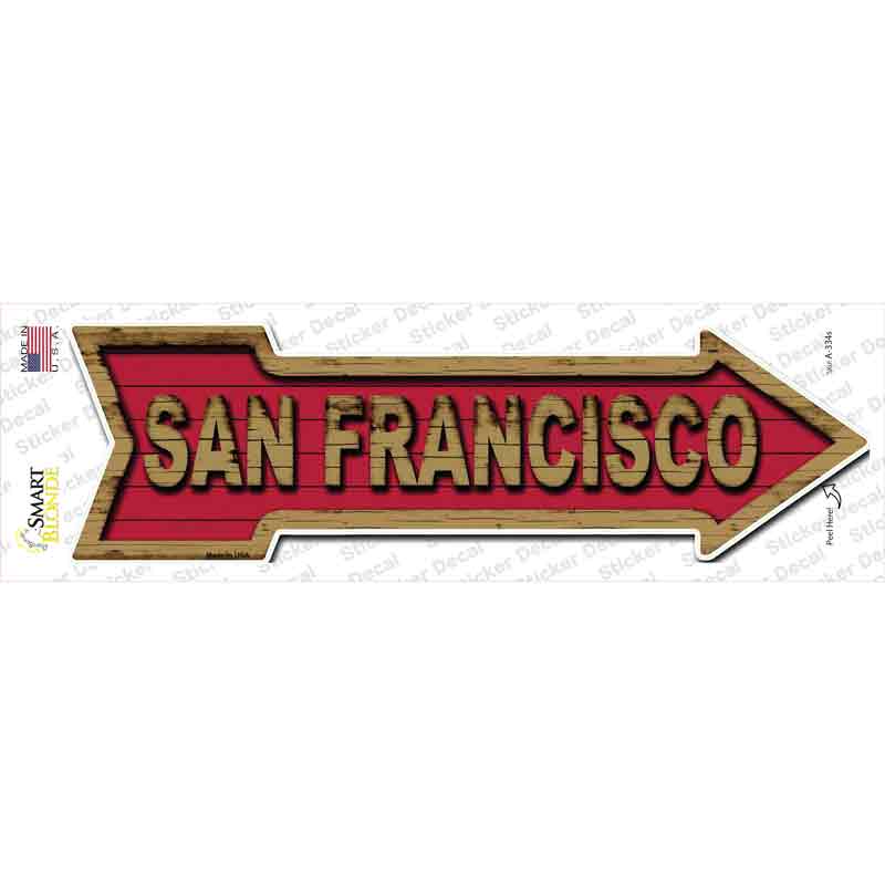 A-334s-M San Francisco Novelty Arrow Sticker Decal, Medium