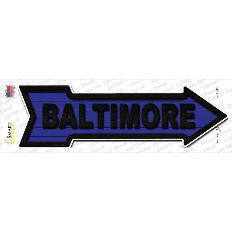 A-343s-M Baltimore Novelty Arrow Sticker Decal, Medium