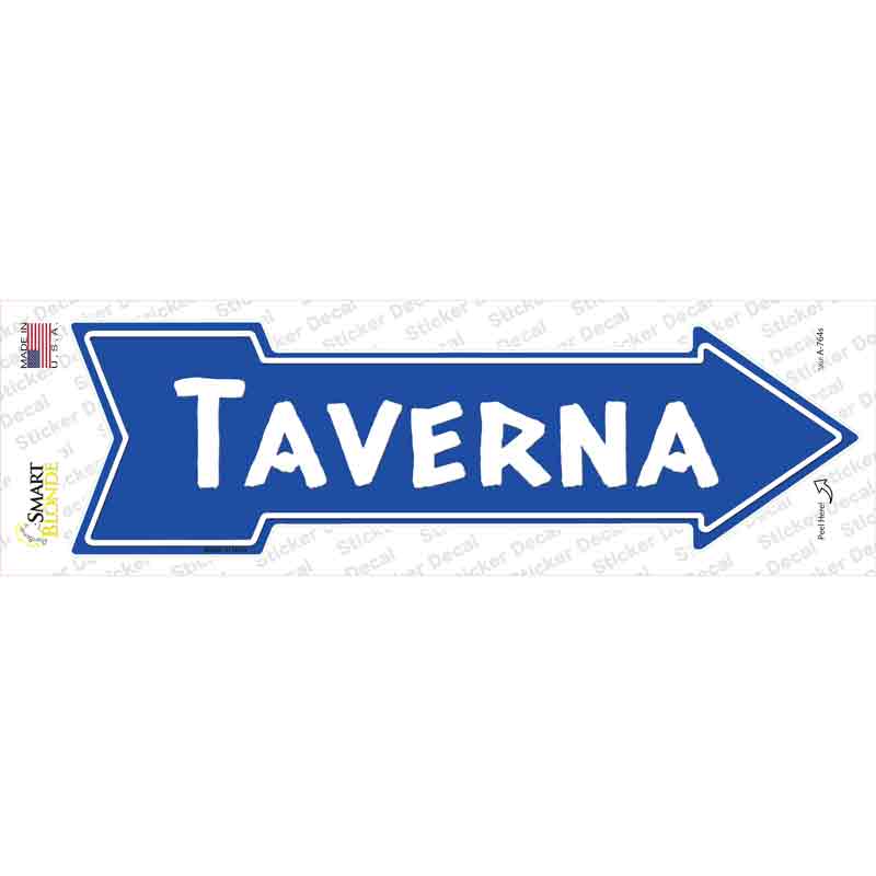 A-764s-M Taverna Blue Novelty Arrow Sticker Decal, Medium