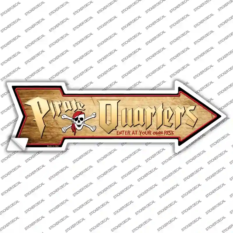 A-165s-L Pirate Quarters Novelty Arrow Sticker Decal, Large