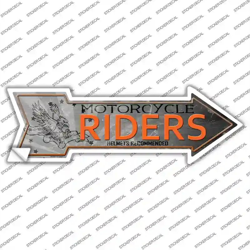 A-251s-L Motorcycle Riders Novelty Arrow Sticker Decal, Large