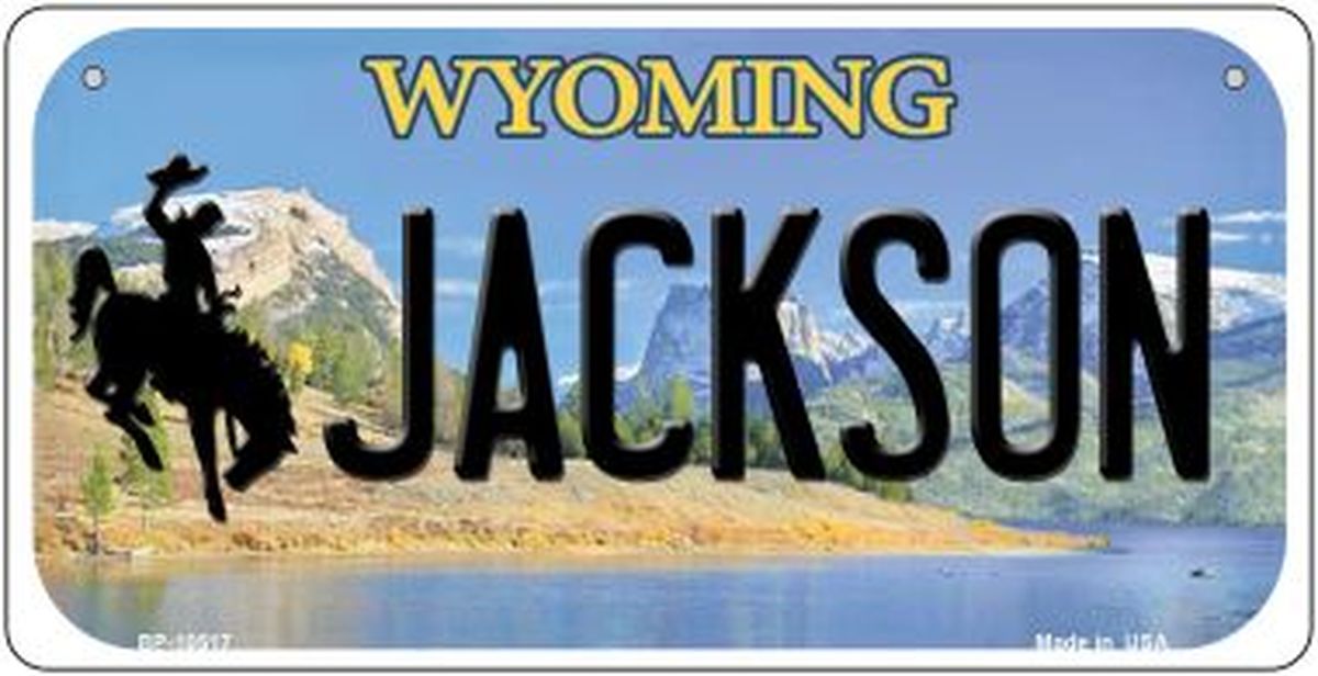 Jackson Wyoming Novelty Metal Bicycle Plate BP-10517