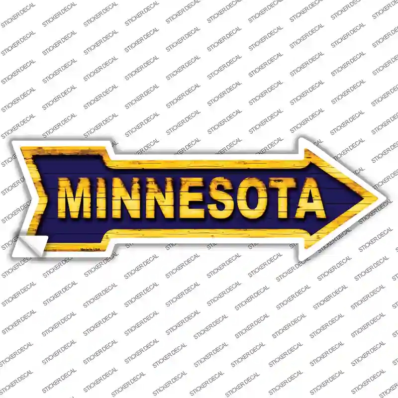 A-342s-XL Minnesota Colors Novelty Arrow Sticker Decal, Extra Large