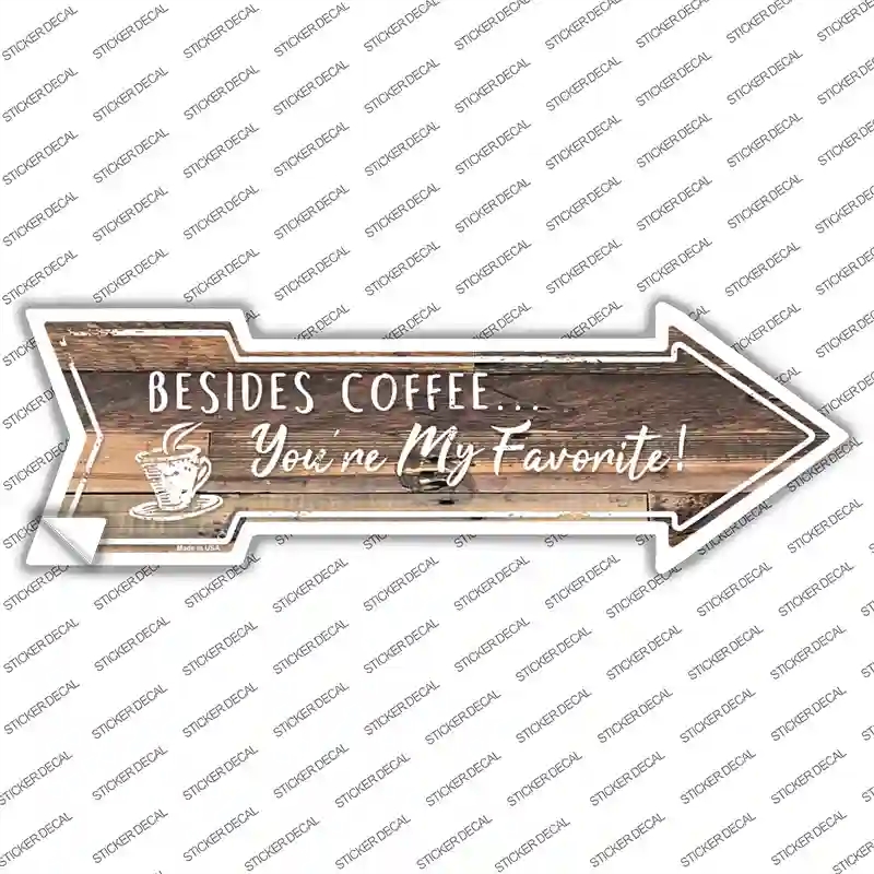 A-672s-XL Beside Coffee Novelty Arrow Sticker Decal, Extra Large
