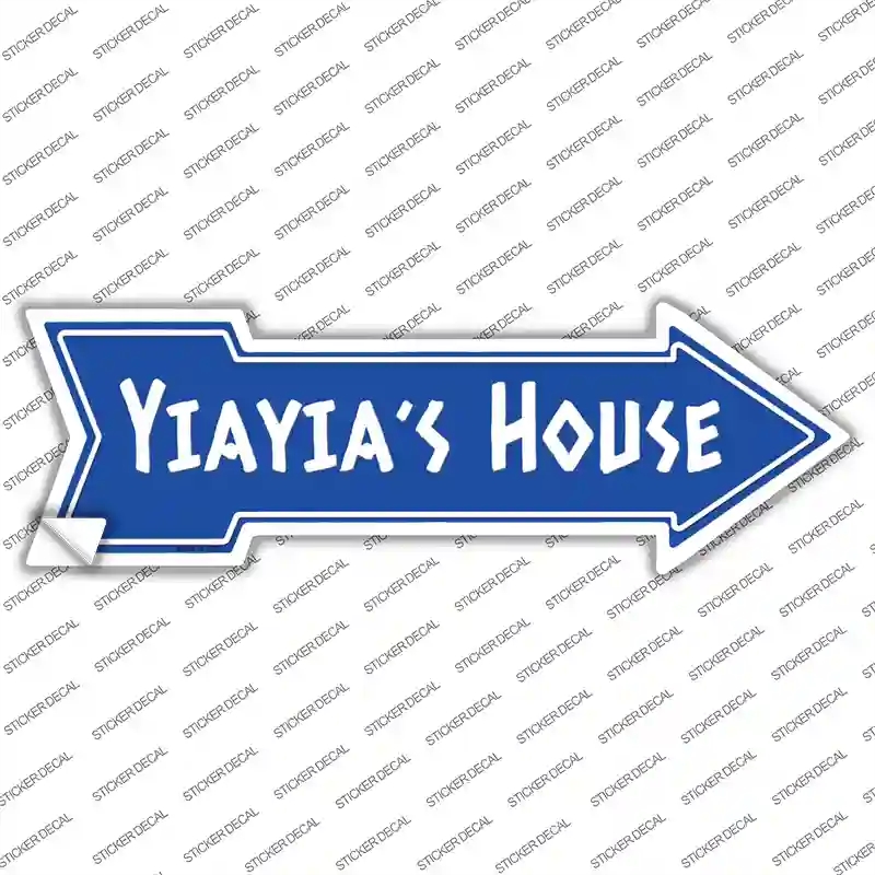 A-766s-S Yiayias House Blue Novelty Arrow Sticker Decal, Small