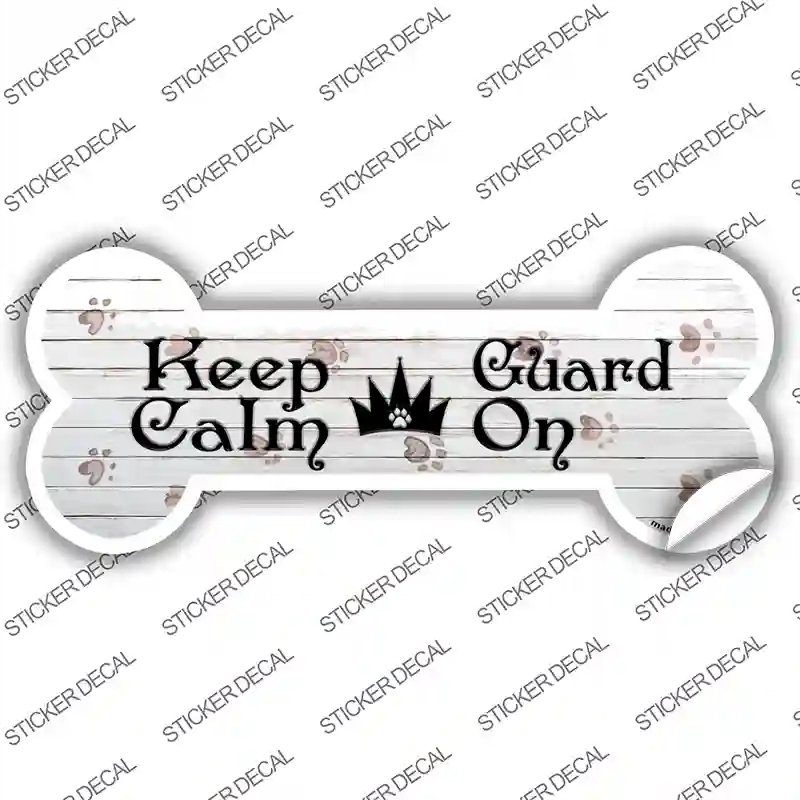 B-044s-S Keep Calm Guard on Novelty Bone Sticker Decal, Small