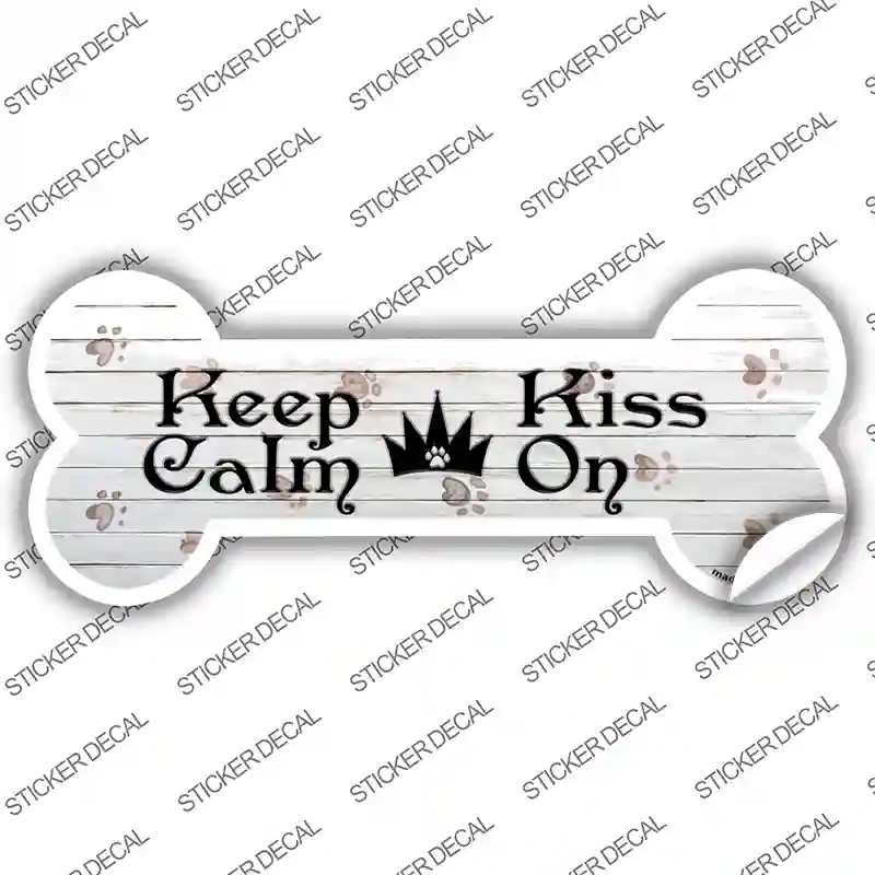 B-054s-S Keep Calm Kiss on Novelty Bone Sticker Decal, Small