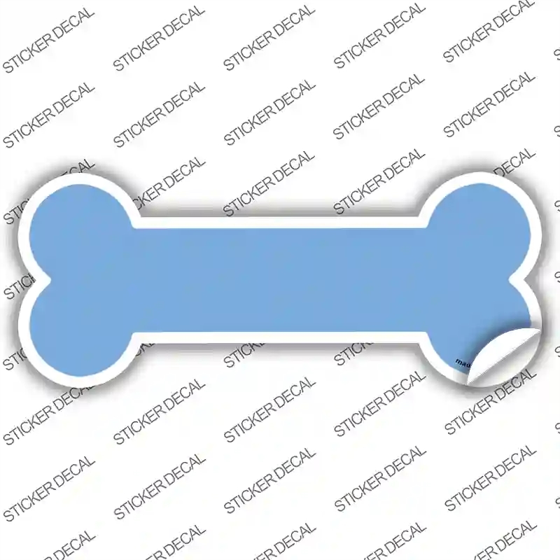 B-118s-L Light Blue Solid Novelty Bone Sticker Decal, Large